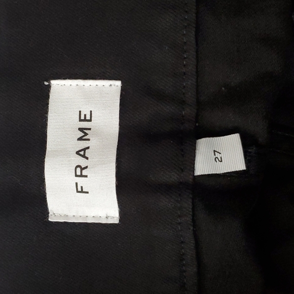 Frame High Rise Ankle Straight Paperbag jeans Film Noir - Picture 9 of 13